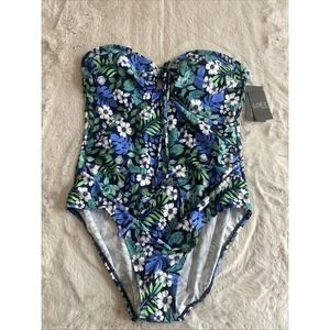 NWT'-Loft Women's Swimsuit One Piece Colorblock Floral Size‎ Large